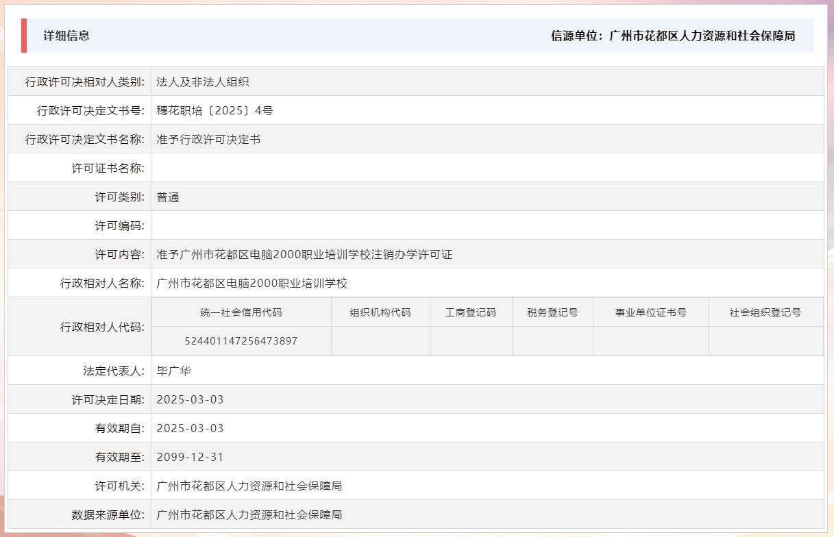 3.3准予成人直播平台
成人直播平台
电脑2000职业培训学校注销办学许可证.jpg